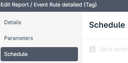 Schedule settings interface