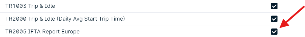 Checkboxes with a red arrow pointing right