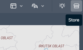 Map interface with store button