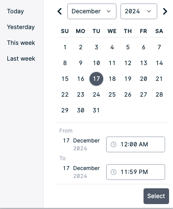 Calendar set to December 17, 2024.
