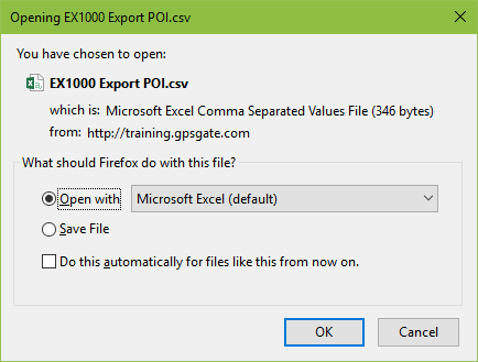 File download dialog box in Firefox