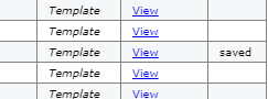 Table with 'Template' and 'View' links.