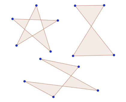 Geometric shapes with blue vertices.
