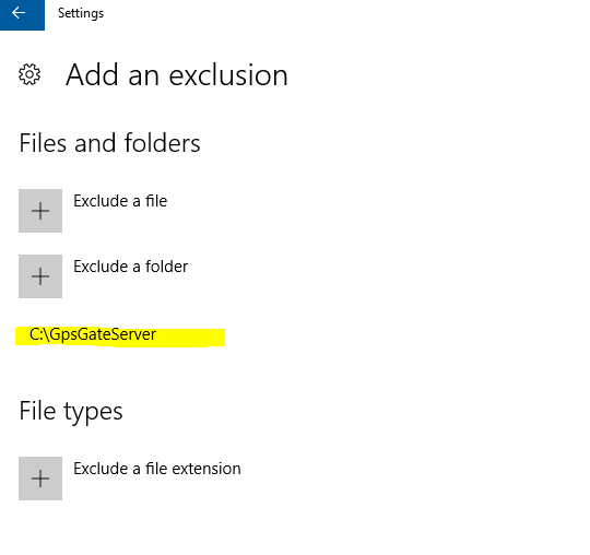 Add an exclusion settings screen
