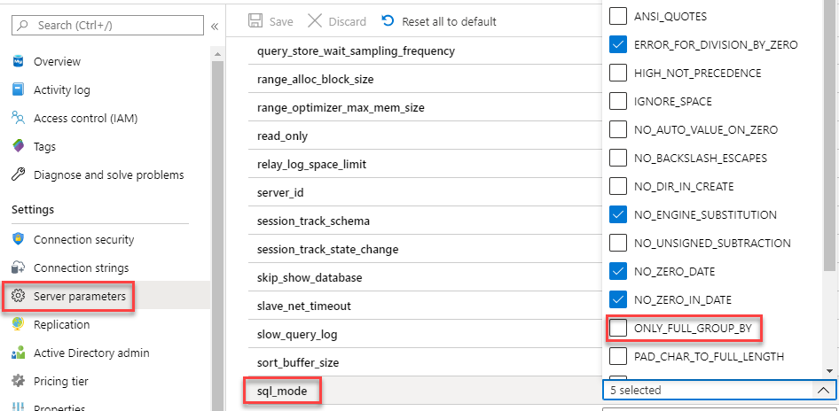 mysql optimizer settings