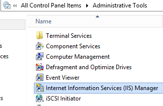 Administrative Tools menu list