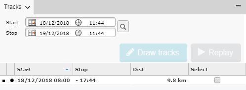 Track details with date and distance shown.
